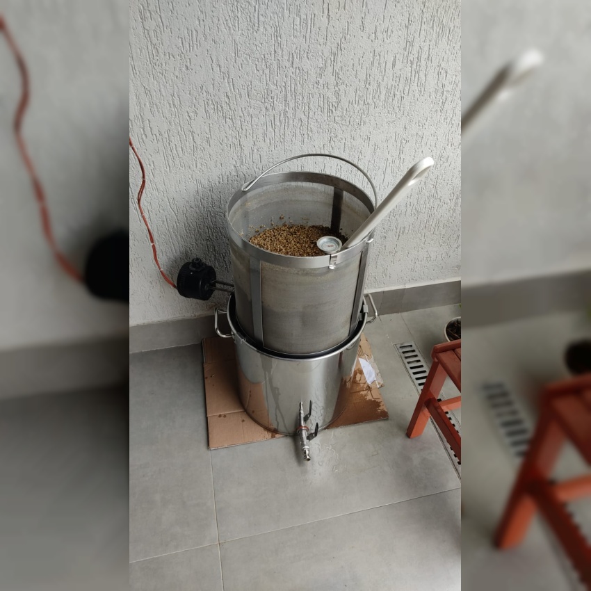Caldeirão Inox 48 Litros com Cesto e Hopspider (semi novo)